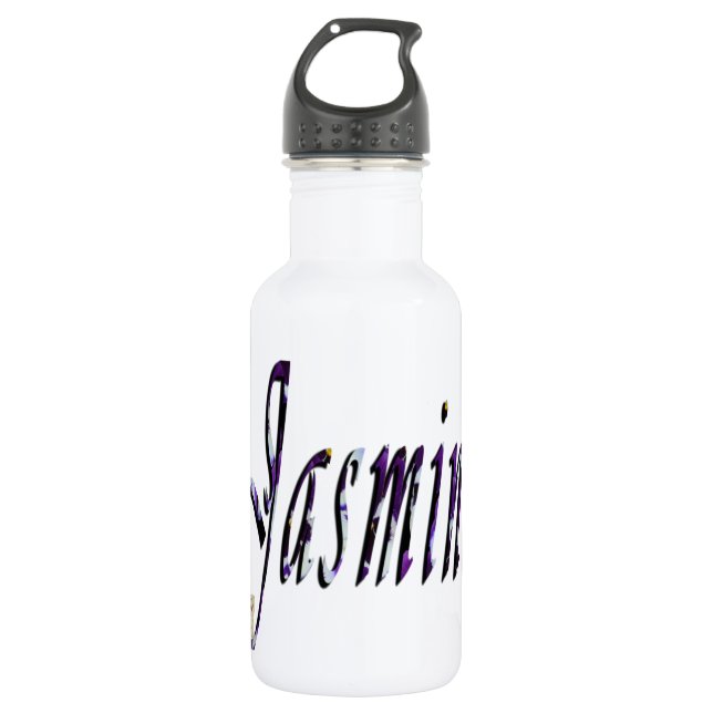 Jasmine, Name, Logo, wiederverwendbare Mädchen Was Edelstahlflasche (Vorderseite)