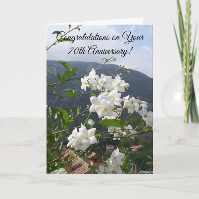 Jasmine Personalisiert 70. Hochzeitstag Karte (Vorderseite)