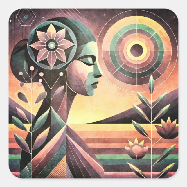 Jasmine Quadratischer Aufkleber (Vorderseite)