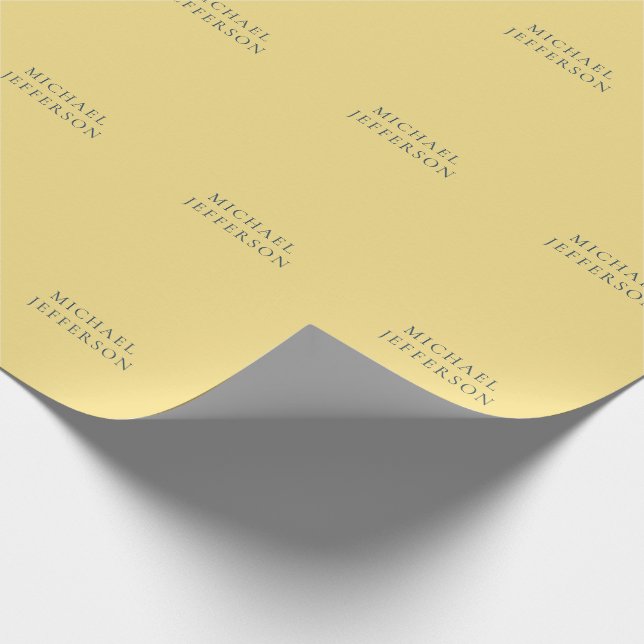 Jasmine & Slate Grey Minimalist Plain Modern Name Geschenkpapier (Ecke)