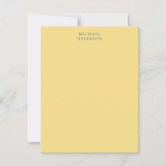 Jasmine & Slate Grey Minimalist Plain Modern Name Mitteilungskarte (Vorderseite)