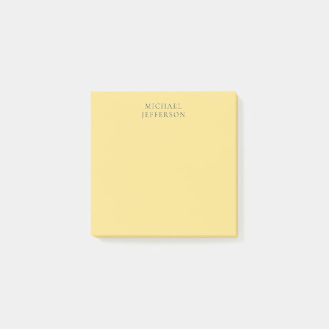 Jasmine & Slate Grey Minimalist Plain Modern Name Post-it Klebezettel (Vorderseite)