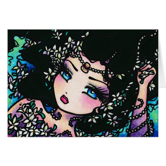 Jasmine Spring Flower Fantasy Mermaid Girl (Vorderseite (Horizontal))