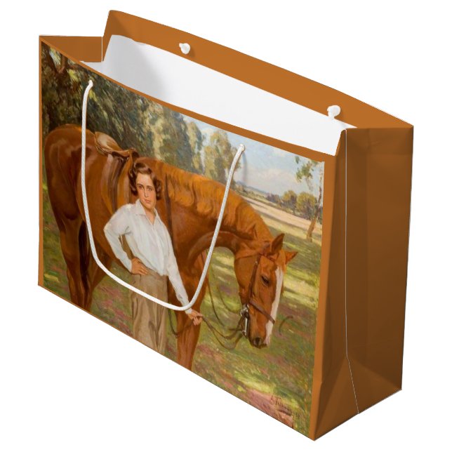 Jasmine the Horse (von Algernon Talmage) Große Geschenktüte (Vorderseite Schrägansicht)