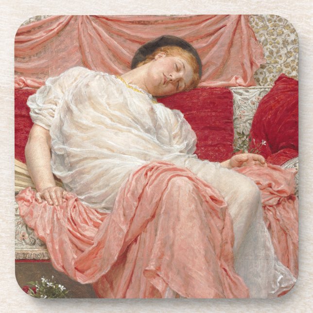 Jasmine von Albert Joseph Moore, Viktorianische Ku Getränkeuntersetzer (Vorderseite)