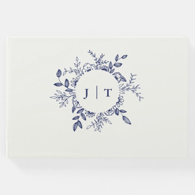 Jasminum Sambac Elegante Hochzeit Gästebuch (Vorderseite)