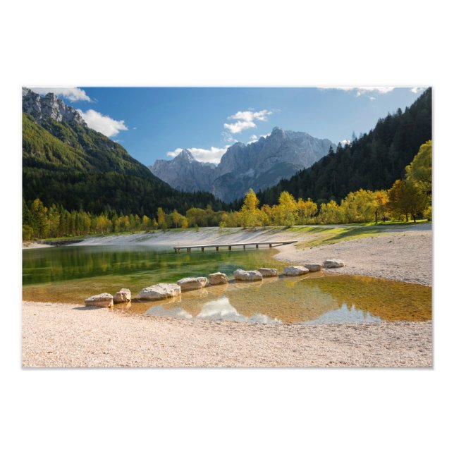 Jasna-See in den slowenischen Alpen im Herbst Fotodruck (Vorne)
