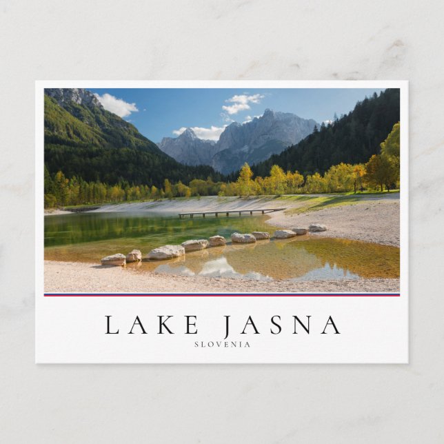 Jasna-See in den slowenischen Alpen im Herbst Postkarte (Vorderseite)