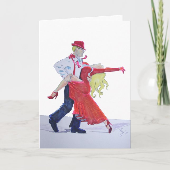 Jason Donovan Kristina Rihanoff Foxtrot Cartoon Karte (Vorderseite)