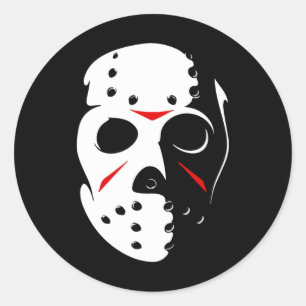 Jason Hockey Masask Halloween Freitag, 13. Runder Aufkleber