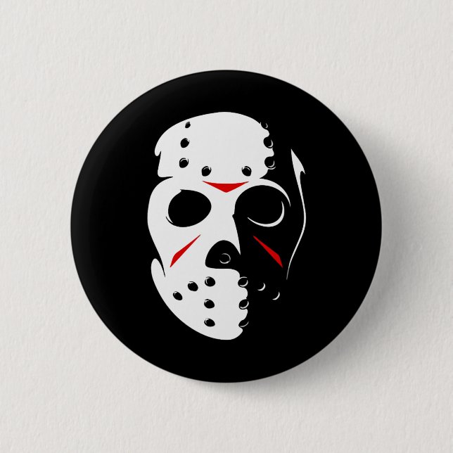 Jason Hockey Mask Halloween Freitag, 13. Button (Vorderseite)