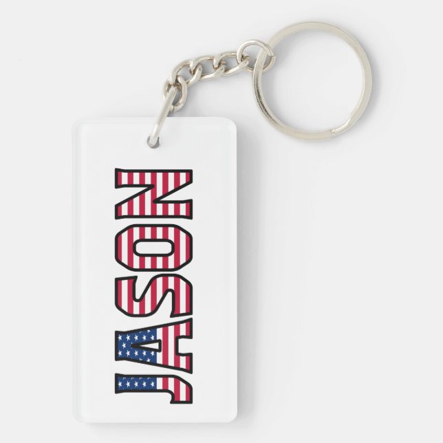 Jason Name Vorname USA Flagge Anhänger Schlüssel (Dos)