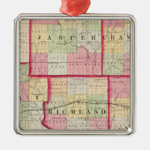 Jasper, Crawford, Clay, Lawrence Ornament Aus Metall