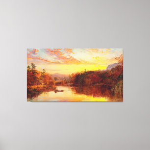 JASPER F. CROPSEY - Sunset on Greenwood Lake 1877 Leinwanddruck