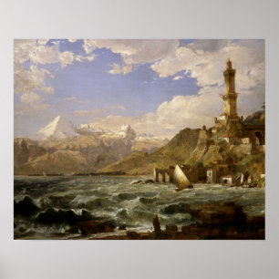 Jasper Francis Cropsey - Die Küste Genuas Poster