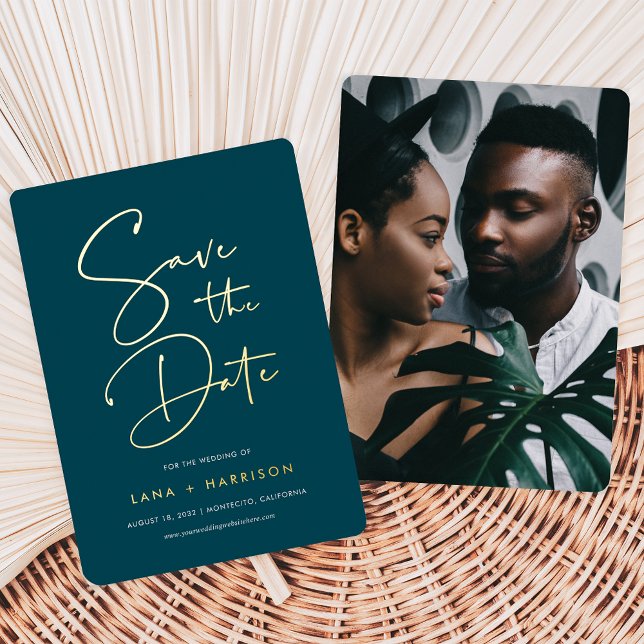 Jasper | Modernes Minimales Script-Foto Save the D Folieneinladung (Von Creator hochgeladen)