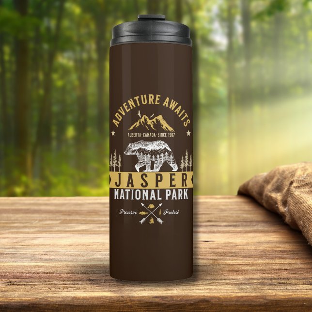 Jasper National Park Canada Forest Landscape Thermosbecher (Von Creator hochgeladen)