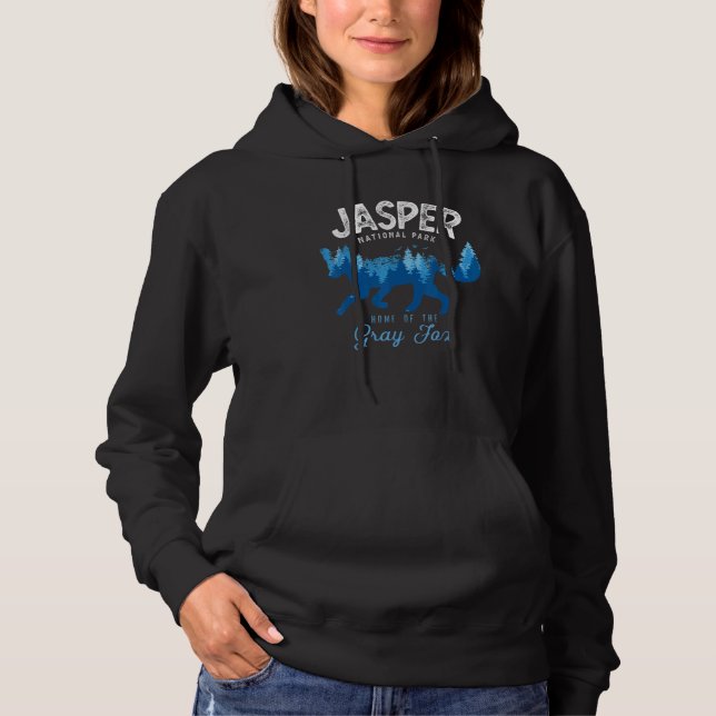 Jasper National Park Gray Fox Vintage Look Hoodie (Vorderseite)