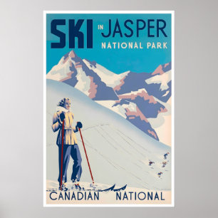 Jasper National Park Kunst Kanada Skiposter Poster