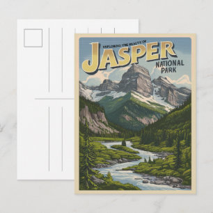 Jasper Nationalpark alberta canada Vintage Geschen Postkarte