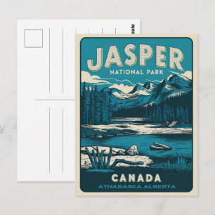 Jasper Nationalpark Alberta Kanada Vintage-Geschen Postkarte