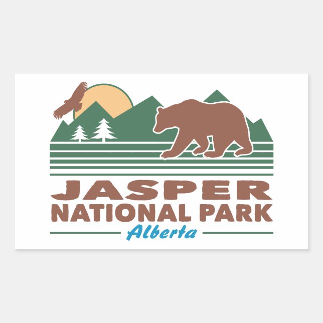Jasper Nationalpark Bear Rechteckiger Aufkleber (Vorderseite)