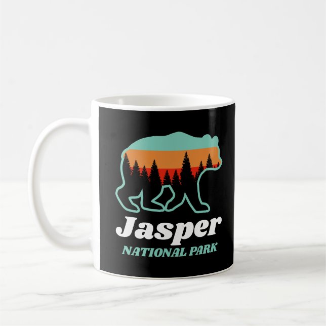 Jasper Nationalpark Canada Bear Retro Kaffeetasse (Links)