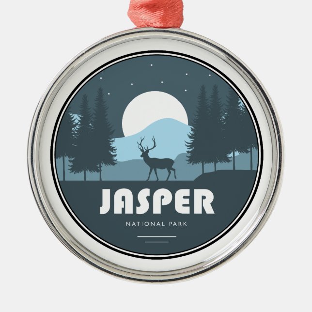 Jasper Nationalpark Deer Ornament Aus Metall (Vorne)