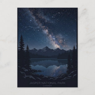Jasper-Nationalpark Kanada Nachthimmel Postkarte