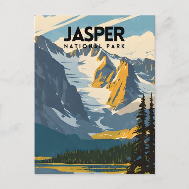 Jasper Nationalpark Nostalgic Retro Travel Poster Postkarte (Vorderseite)