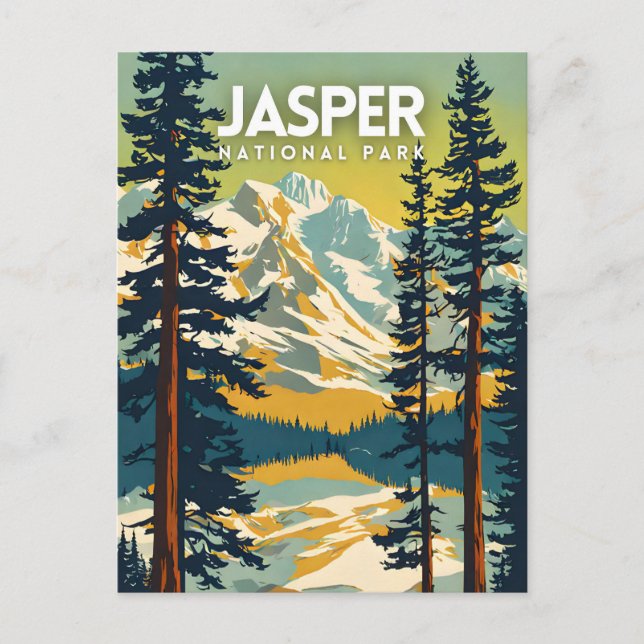 Jasper Nationalpark Nostalgic Travel Postkarte (Vorderseite)