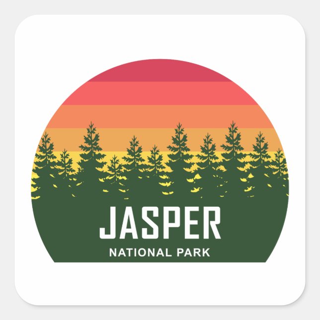 Jasper-Nationalpark Quadratischer Aufkleber (Vorderseite)