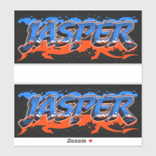 Jasper prénom nom graffiti autocollant sticker