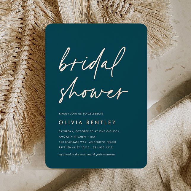 Jasper + Rose | Minimalistisches Skript-Brautparty Folieneinladung (Von Creator hochgeladen)