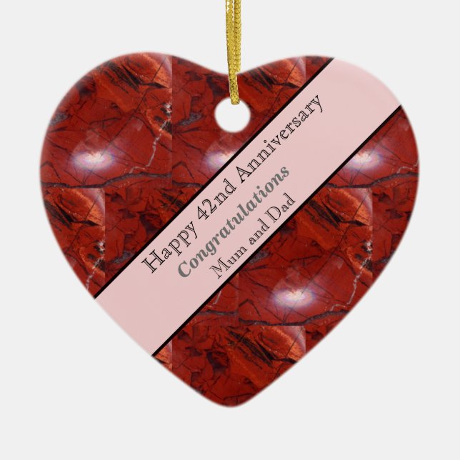 Jasper zum 42. Jubiläum Keramik Ornament (Vorne)