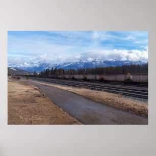Jaspers Landschaftliche Eisenbahn- und Schneeberge Poster