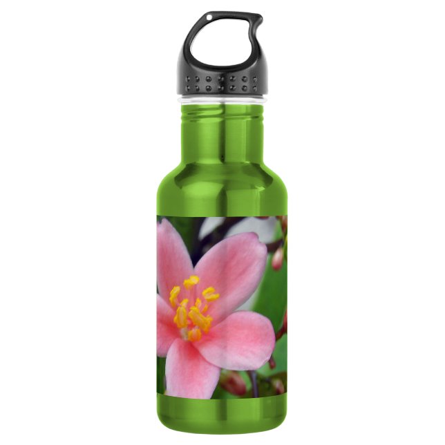 Jatropha Blume und Blume Trinkflasche (Vorderseite)