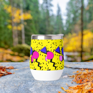 Jaune 80s Memphis Style Abstrait Monogramme rétro