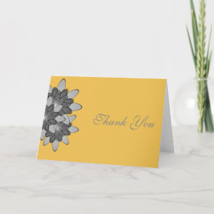 Jaune avec Gris Floral Lotus Merci