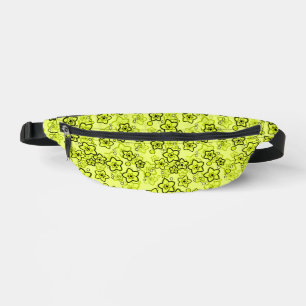 Jaune avec motif floral néon brillant noir