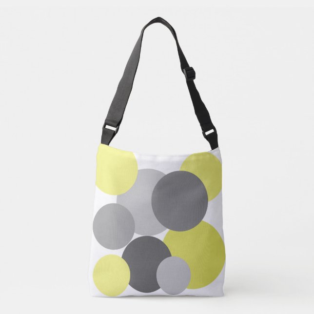 Jaune avec Pois gris Sac fourre-tout (Devant)