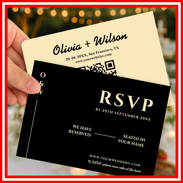 Jaune Beurre Mariage QR Code RSVP (Créateur téléchargé)
