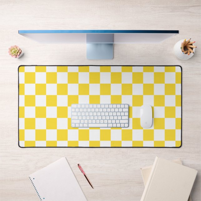 Jaune blanc À damiers Motif de tableau de bord (Bureau 1)