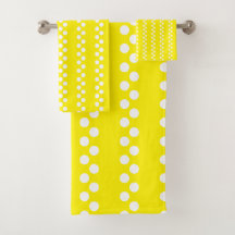 Jaune brillant : motif à petits pois blancs