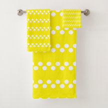 Jaune brillant : motif à petits pois blancs