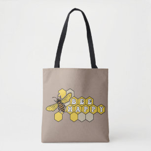 Jaune Bumble Bee Sac fourre-tout avec Honeycomb Mo