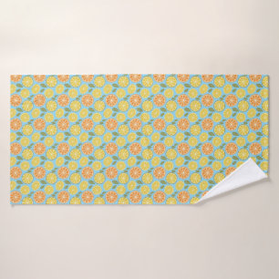 Jaune citron orange  motif nom bleu