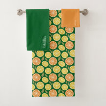 Jaune citron orange  Motif nom vert