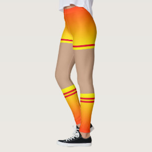 Jaune Couleur Couleur Coucher Leggings Faux Chauss