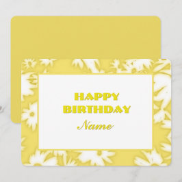 Jaune Couleur Me Marguerites Carte Anniversaire